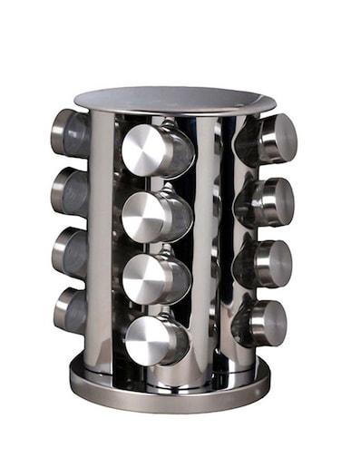 Stainless Steel Rotating Spice Rack With 16 Jars