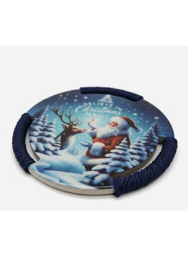 20cm Blue Christmas Theme Cork Coaster Set   Holiday Table D&Atilde;&copy;cor &amp; Drink Protection