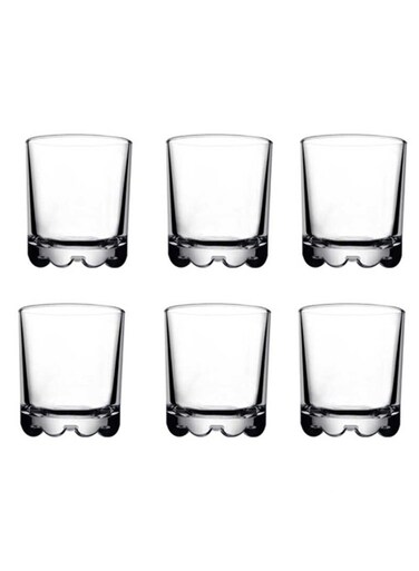 6 Pieces Karaman Whisky Tumbler, 250 Ml, 92 Mm Height, 77 Mm Diameter Clear