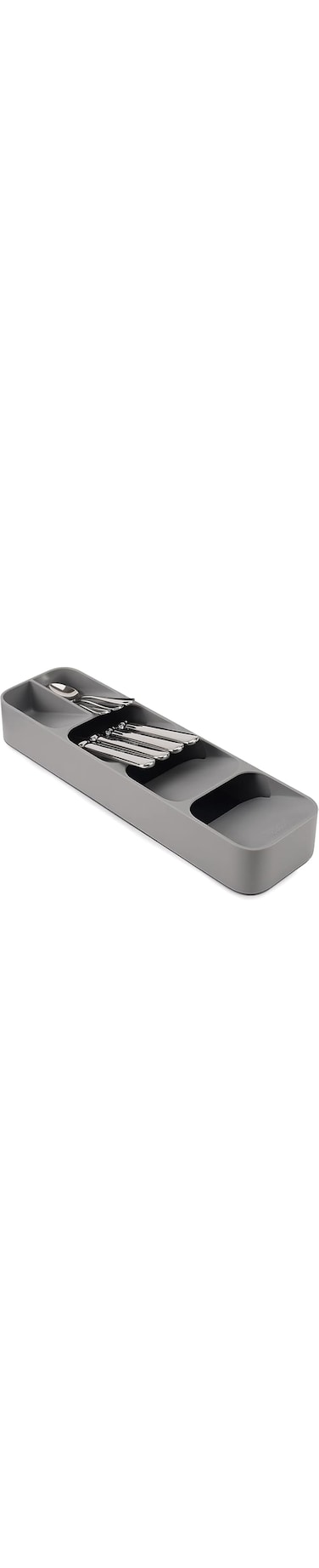 Vercapm DrawerStore Compact Utensil Organizer For Kitchen Drawer Silverware, Flatware Tray, Small, Grey