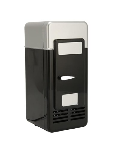 Mini USB Portable Fridge for Bedroom Portable Cold Fridge for Soda Single Can Cooler, USB Powered Retro Red Mini Fridge Desk Bedroom USB Soda Can Cooler Fridge for Car