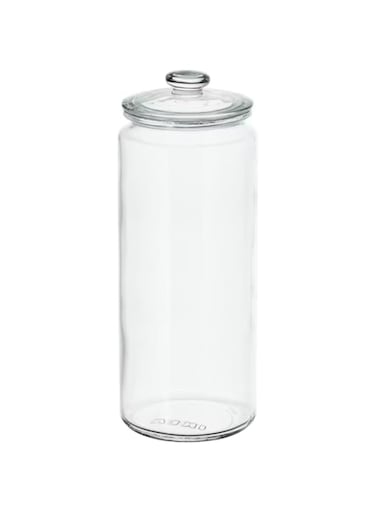 Jar with lid, clear glass1.8