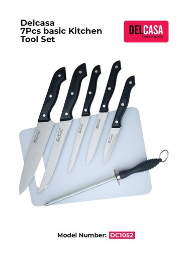 7-Piece Kitchen Knife With Plastic Cutting Board Set