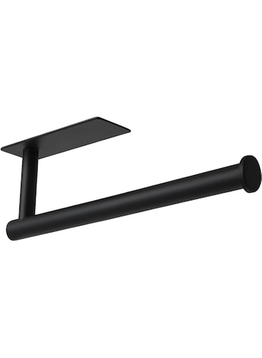 theaoo Under Cabinet Paper Towel Holder for Kitchen, Adhesive Towel Roll Rack for Bathroom,Wall Mounted Matte Black, SUS304 Stainless Steel