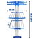 SUKILO Double Pipes Stainless Steel Cloth Drying Stand with Wheels &ndash; Foldable 3-Tier Floor Dryer R