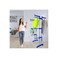 SUKILO Double Pipes Stainless Steel Cloth Drying Stand with Wheels &ndash; Foldable 3-Tier Floor Dryer R