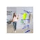 SUKILO Double Pipes Stainless Steel Cloth Drying Stand with Wheels &ndash; Foldable 3-Tier Floor Dryer R
