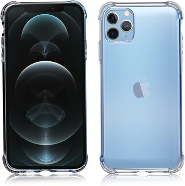 Muzz Clear Case for iPhone 15 Pro, Anti-Scratch PC Back, Slim TPU Shockproof Bumper Cover, Clear (iPhone 15 Pro)