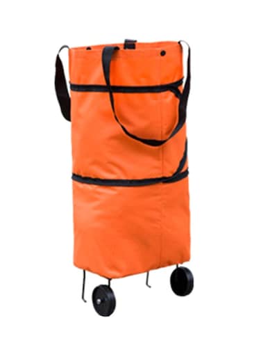 Lightweight Shopping Rolling Trolley Bag Orange
