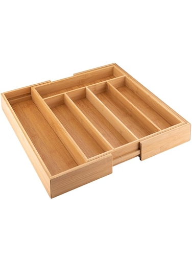 Axentia Bamboo Cutlery Tray, Brown, 48.5 x 37 x 5.3 cm