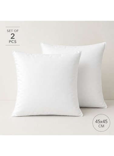 auraa Essential 2-Piece Cushion Fillers 45x45 - Fluffy and Durable with Polyster Outer Fabric &acirc;&euro;&ldquo; Ideal for Living Room &amp; Bedroom Styling