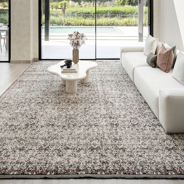 Sheldon Ebony 350 x 240 cm Carpet Centre Home Designer Rug for Bedroom Living Dining Room Office Soft Non-slip Area Textile Decor