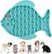 YUNSHANGHT Cat Feeders Slow Feeder Cat Bowl Fish Shape Silicone Puzzle Feeder Kitten Bowl Fun Interactive Feeder Bowl Preventing Pet Feeder Anti-gulping Healthy Eating Diet Cat Bowls (Blue, Fish)
