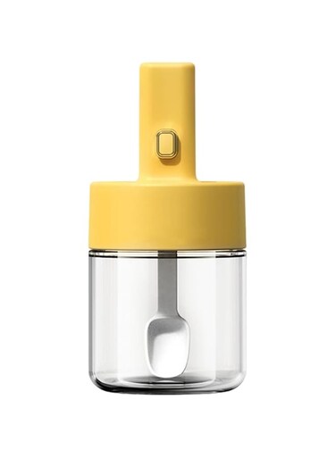Glass Spice Jar Set with Spoon, Odorless Seasoning Containers, Silicone Lids for Sugar and Salt, Kitchen Condiment Jars with Flapper Caps, Ideal for Organizing Spices (5.9in)