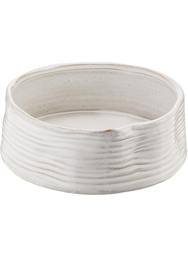 Fringe Studio Ribbed Stoneware Ribbed Bowl - WHITE/MEDIUM