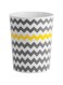 Idesign Chevron Waste Can, Gray/Yellow, 8" X 10