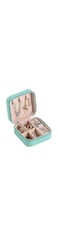 YouBella Jewellery Organiser PU Leather Zipper Portable Storage Box Case with Dividers Container for Rings, Earrings, Necklace Home Organizer, (Blue)