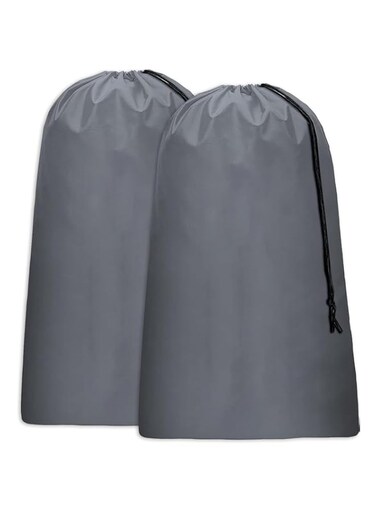 BananaHome 2pack Travel Laundry Bag 90 x 60cm Dirty Clothes Bags Laundry Bag Tear Resistant Washable Laundry Bag Drawstring Organizer Bag for Home Camp College Dorm Organization Storage (Gray)