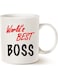 MAUAG World's Best Boss Funny Coffee Mug for Boss Day White 11 Oz, Work and Office Holiday or Birthday Present for Worlds Best Male or Female Bosses, Manager