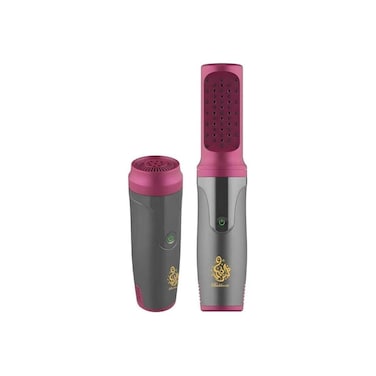 Portable Electric Bakhoor Burner, USB Rechargeable Oud Diffuser, Grey and Pink.