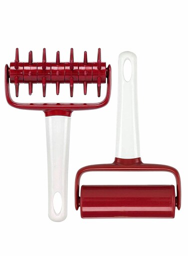 2 Pieces Pizza Dough Roller and Docker Set, Pastry Pizza Pie Roller Rolling Pins and Time-Saver Pizza Dough Docker