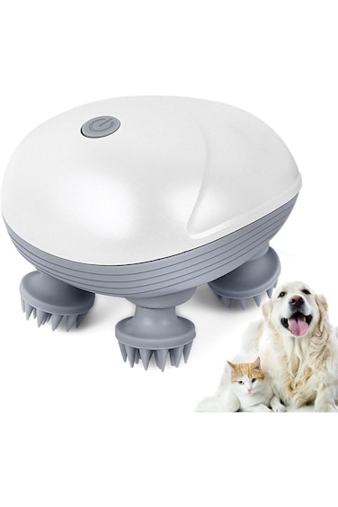 Electric Head Scalp Massager, Handheld Cordless Waterproof Massager for Pet Hair Growth &amp; Stress