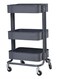 Four Wheels 3 Tier Rolling Cart Dark Grey 79x45cm