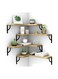 COOLBABY Corner Floating Shelves for Wall Set of 4 Rustic Wood Wall Shelves Storage Display Shelf Decor