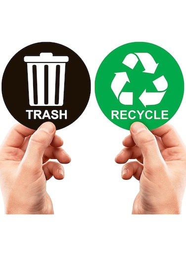 BPA Recycle Sticker for Trash Can - Perfect Bin Labels - 12.7 cm by 12.7 cm