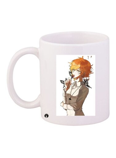 Anime Boy Printed Coffee Mug White/Brown/Grey 11ounce