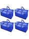 Bedding Foldable Clothes Organizer Quilt Bag Thicken Clothes Pouch Bag for Moving House Comforter Bags with Zipper Quilt Holder Quilt Container 24 Gallon Storage Moving Bag (4 Pack,Blue)
