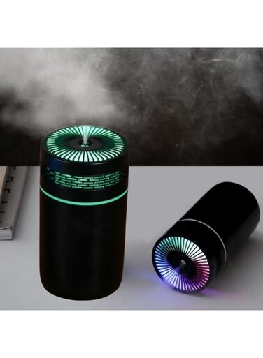 Portable Humidifiers for Bedroom, Colorful LED Light Mini Ultrasonic USB Air Humidifier For Car, Home, Hotel, School (Black)