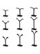 FINGERINSPIRE 9Pcs 3Styles Black Earring T Display Stand Plastic Jewelry Display Holder Tree Shape Earring Display T Stand Sets with Different Sizes for Photography Jewelry Props