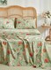 Home 4 Pieces Bedsheet Set, Roses Design with Dark Khaki Color.