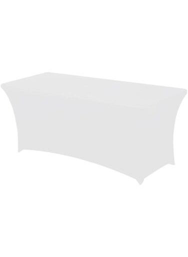 HAORUI Stretch 183cm Table Cover Rectangular-Elastic Tablecloth Spandex Lycra Fitted Folding Table Cover for Outdoor Wedding Vendor Event Show(183&times;76&times;76,White)