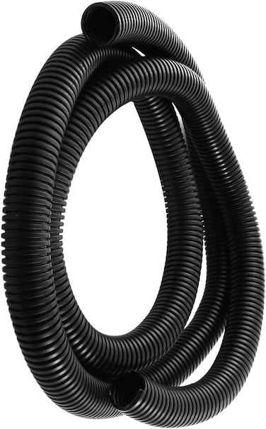 Aexit 2m (Electrical Equipment) Length 25mm Flexible Insulated Black PVC Corrugated Tube Hose Pipe