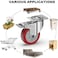 GBL Heavy Duty Castor Wheels With 4 Brakes + Screws - 100mm Up To 600Kg - Pack Of 4 No Floor Marks Silent Caster For Furniture - Swivel Rubbered Trolley Wheels - Silver