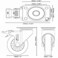 GBL Heavy Duty Castor Wheels With 4 Brakes + Screws - 100mm Up To 600Kg - Pack Of 4 No Floor Marks Silent Caster For Furniture - Swivel Rubbered Trolley Wheels - Silver