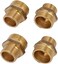 X-DREE EE 1/2Bspx3/8Bsp Male Thread Brass Hex Nipples Pipe Fittings Connectors 4Pcs