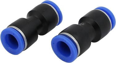 Aexit 2 (Power Tool) Pcs 12mm Dia 2 Way Straight Tube Hose Pneumatic Air Quick Fitting Push In Connector
