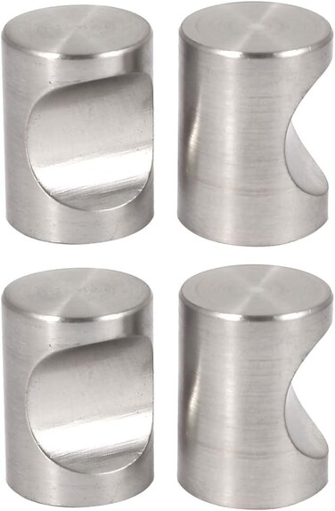 Uxcell Dresser Door Cabinet Single Hole Zinc Alloy Flat Cylinder Pull Handles Knob 4Pcs