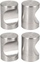 Uxcell Dresser Door Cabinet Single Hole Zinc Alloy Flat Cylinder Pull Handles Knob 4Pcs