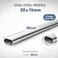 MKGT Oval Rail Wardrobe Polished Chrome Hanging Tube Metal Closet Organizer Cut To Size + End Supports And Screws By (800mm (0.8m) ~31.5&Prime;)
