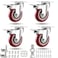 ABSLIMUS 3 Inch Heavy Duty Casters, Lockable Bearing Caster Wheels With Brake, Swivel Casters For Furniture And Workbench, Set Of 4, Load 1300LBS (Free Screws And A Spanner)