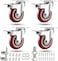 ABSLIMUS 3 Inch Heavy Duty Casters, Lockable Bearing Caster Wheels With Brake, Swivel Casters For Furniture And Workbench, Set Of 4, Load 1300LBS (Free Screws And A Spanner)
