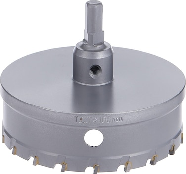 VTOOLS 100mm Tct Hole Saw Cutter With Pilot Drill Bit, Carbide Tipped Hole Cutter For Hard Metal, Stainless Steel, And Wood, VT3135