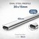MKGT Oval Rail Wardrobe Polished Chrome Hanging Tube Metal Closet Organizer Cut To Size + End Supports And Screws By (600mm (0.6m) ~23.6&Prime;)