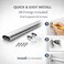 MKGT Oval Rail Wardrobe Polished Chrome Hanging Tube Metal Closet Organizer Cut To Size + End Supports And Screws By (600mm (0.6m) ~23.6&Prime;)