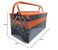 FHT Metal Tool Box 21" Hd, Orange Grey Color, 3-Tier Foldable Big Tool Box Metal Material Side By Side Open Folding Tool Box