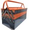 FHT Metal Tool Box 21" Hd, Orange Grey Color, 3-Tier Foldable Big Tool Box Metal Material Side By Side Open Folding Tool Box